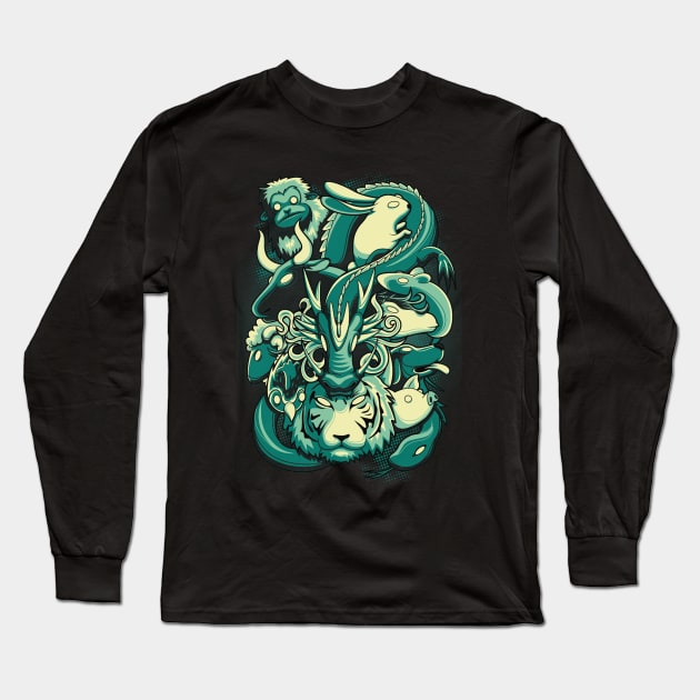 Chinese Zodiac Long Sleeve T-Shirt by XXLack